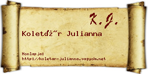 Koletár Julianna névjegykártya