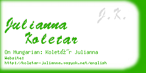 julianna koletar business card